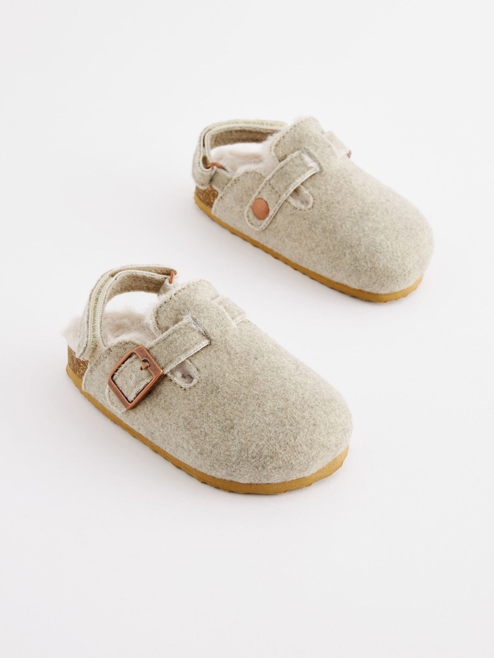 Grey Warm Lined Clog Slippers immediate