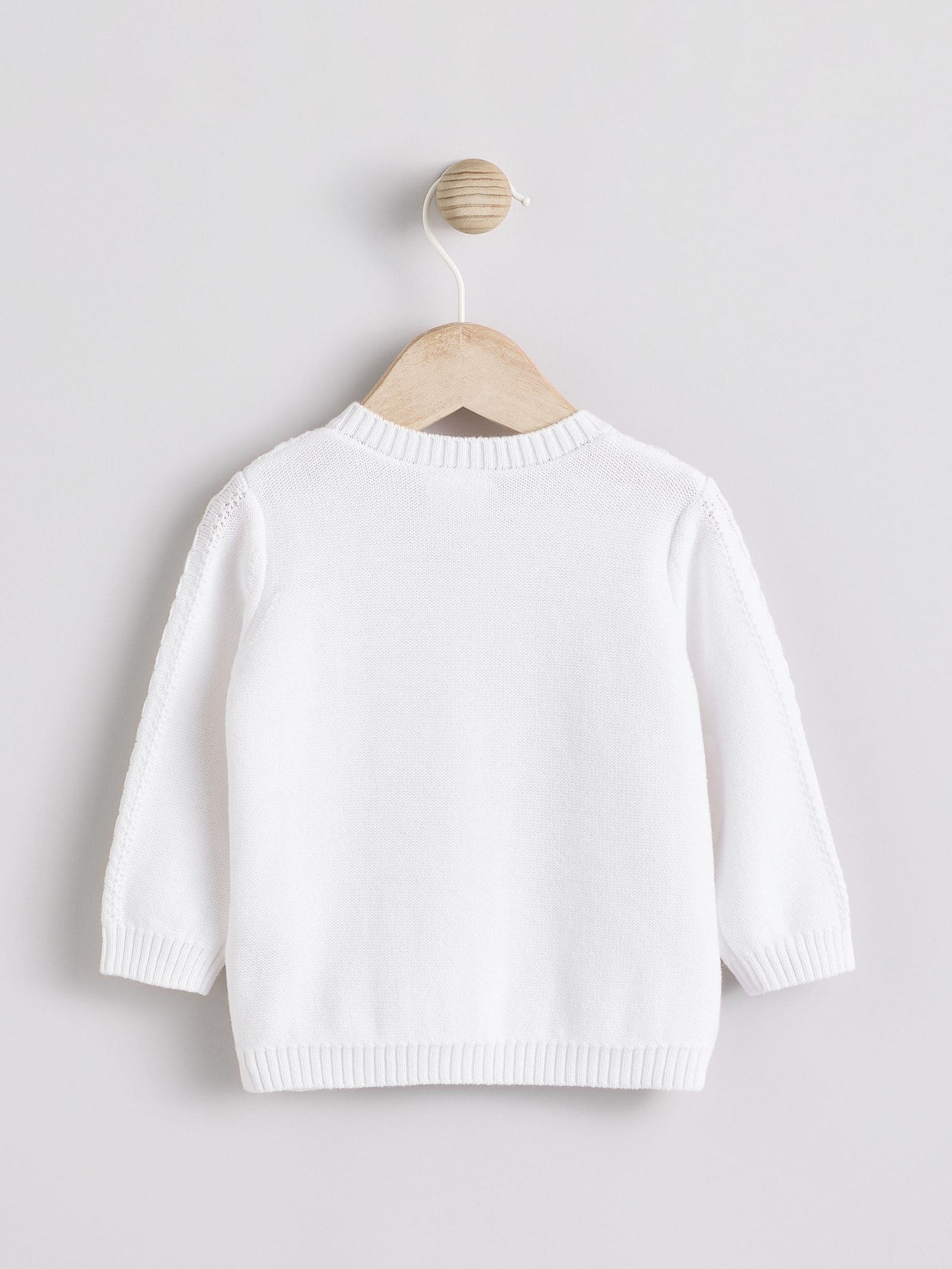 White Cable Knitted Baby Cardigan