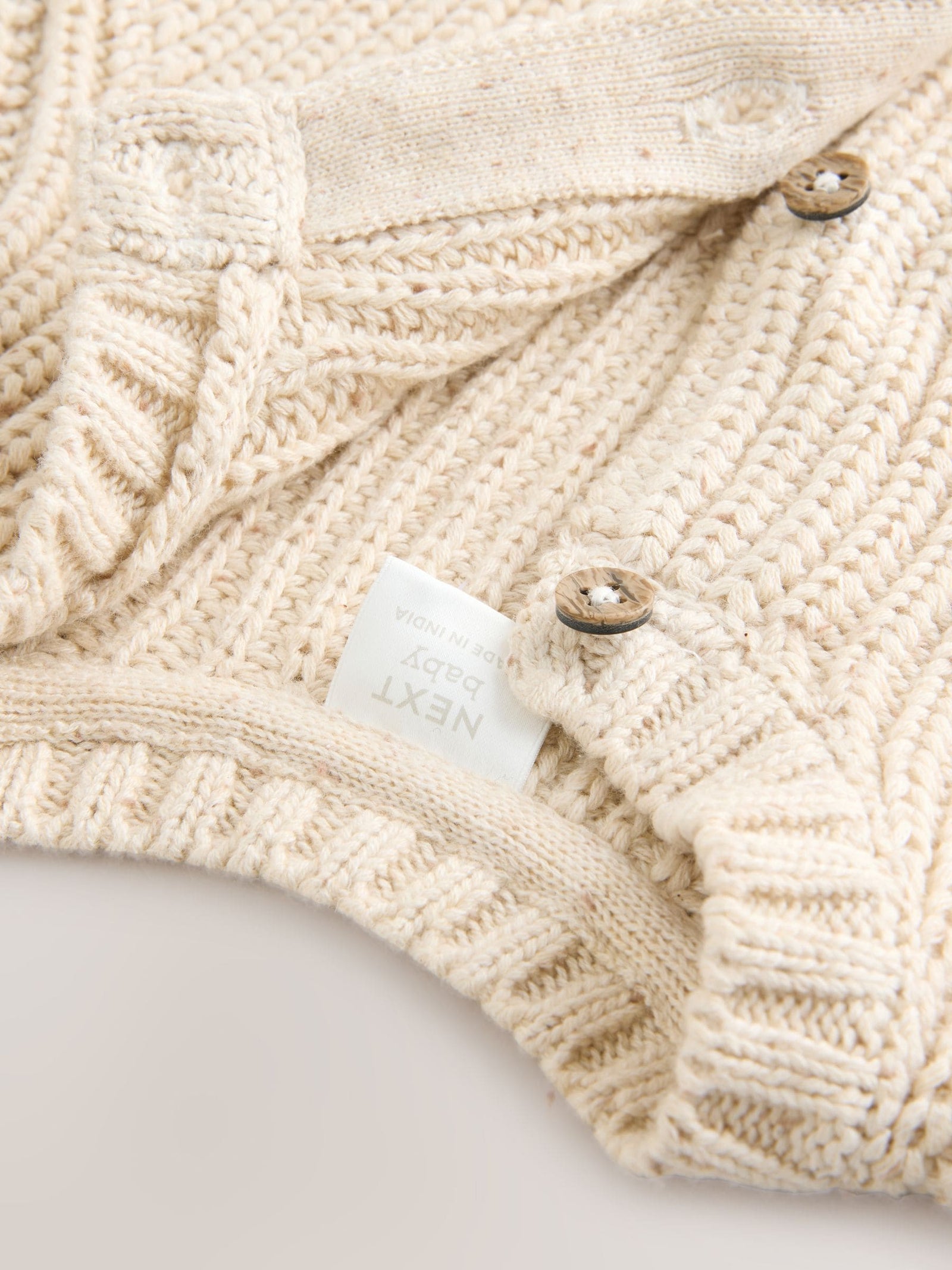 Neutral Milk Club Chunky Knitted Embroidered Baby Cardigan