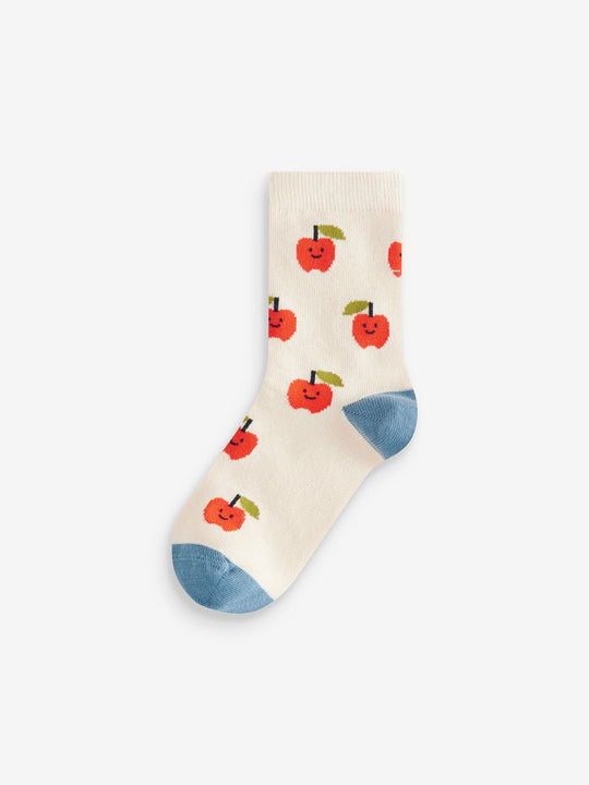 Fruit Vegetable Prints Character Cotton Rich Socks 5 Pack