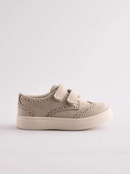 Neutral Standard Fit (F) Touch Fastening Brogue Shoes