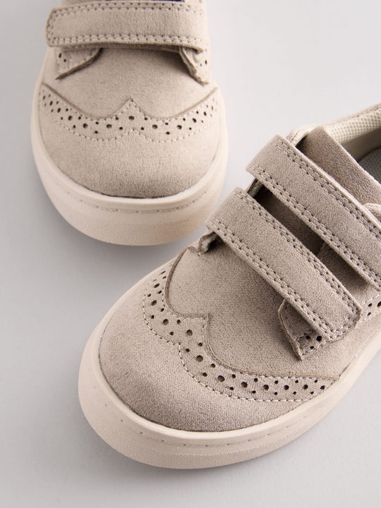 Neutral Standard Fit (F) Touch Fastening Brogue Shoes