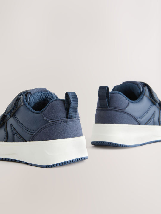 Navy Standard Fit (F) Touch Fastening Two Strap Trainers