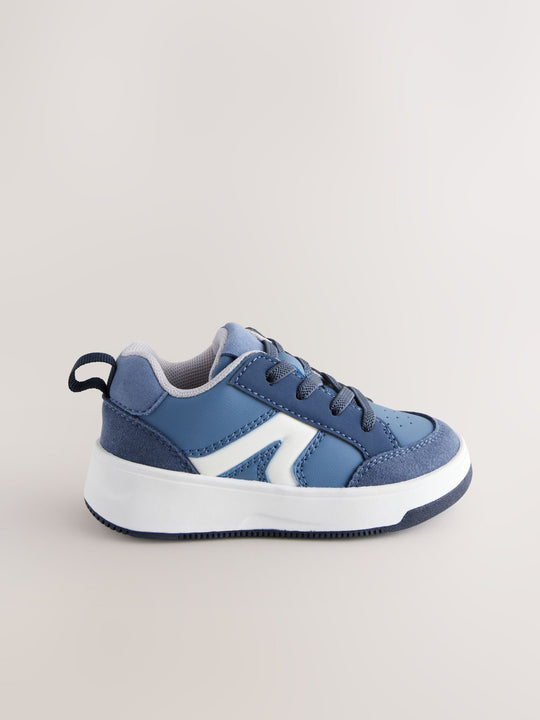 Blue Standard Fit (F) Elastic Lace Trainers