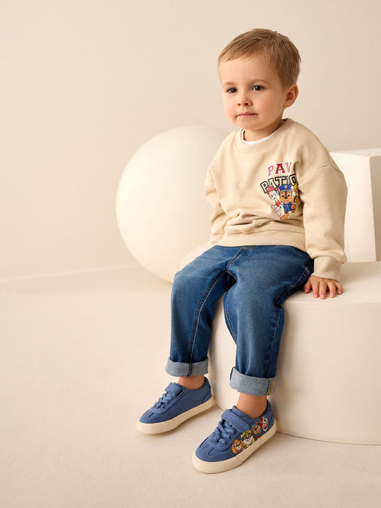 Blue Standard Fit (F) Paw Patrol Touch Fastening Elastic Lace Trainers