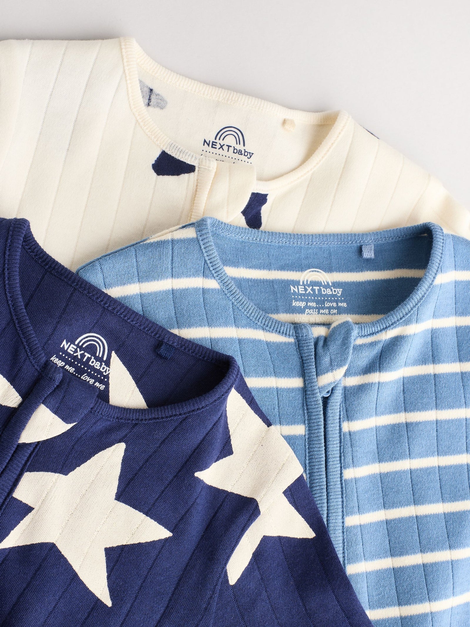 Navy Star Sleepsuits 3 Pack