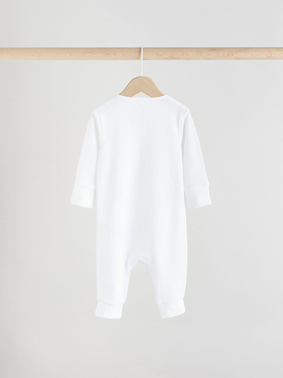 White 100% Cotton Two Way Zip Baby Footless Sleepsuits 3 Pack (0mths-2yrs)