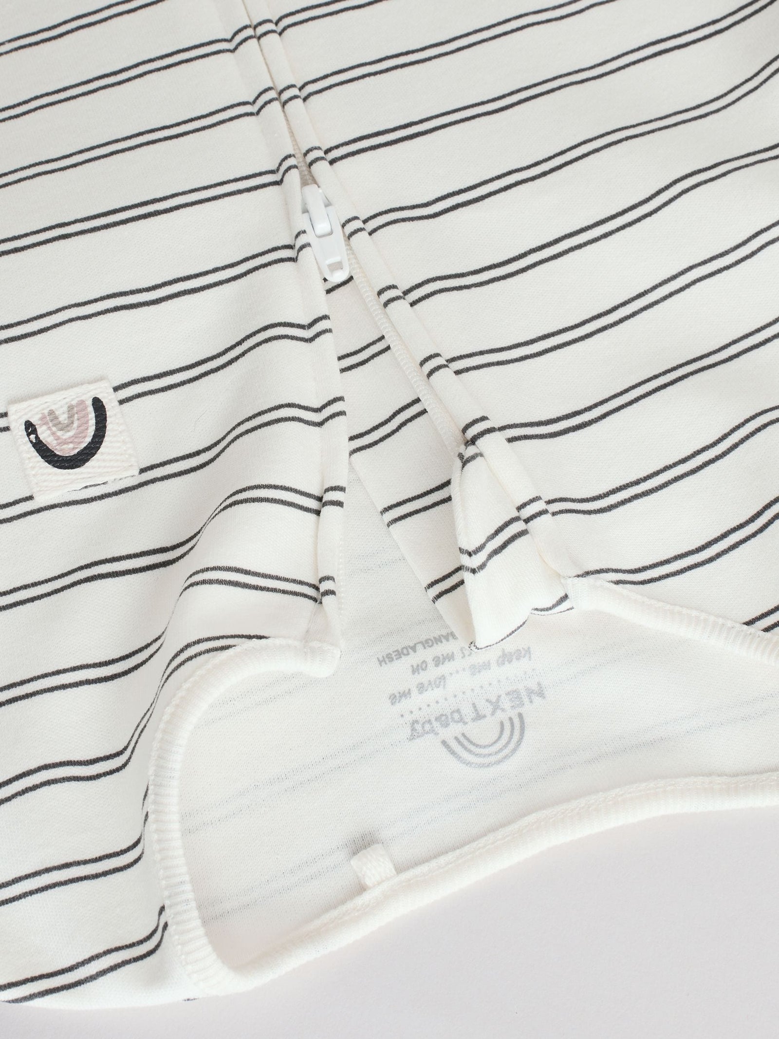 White/Black Two Way Zip Baby Sleepsuits 4 Pack