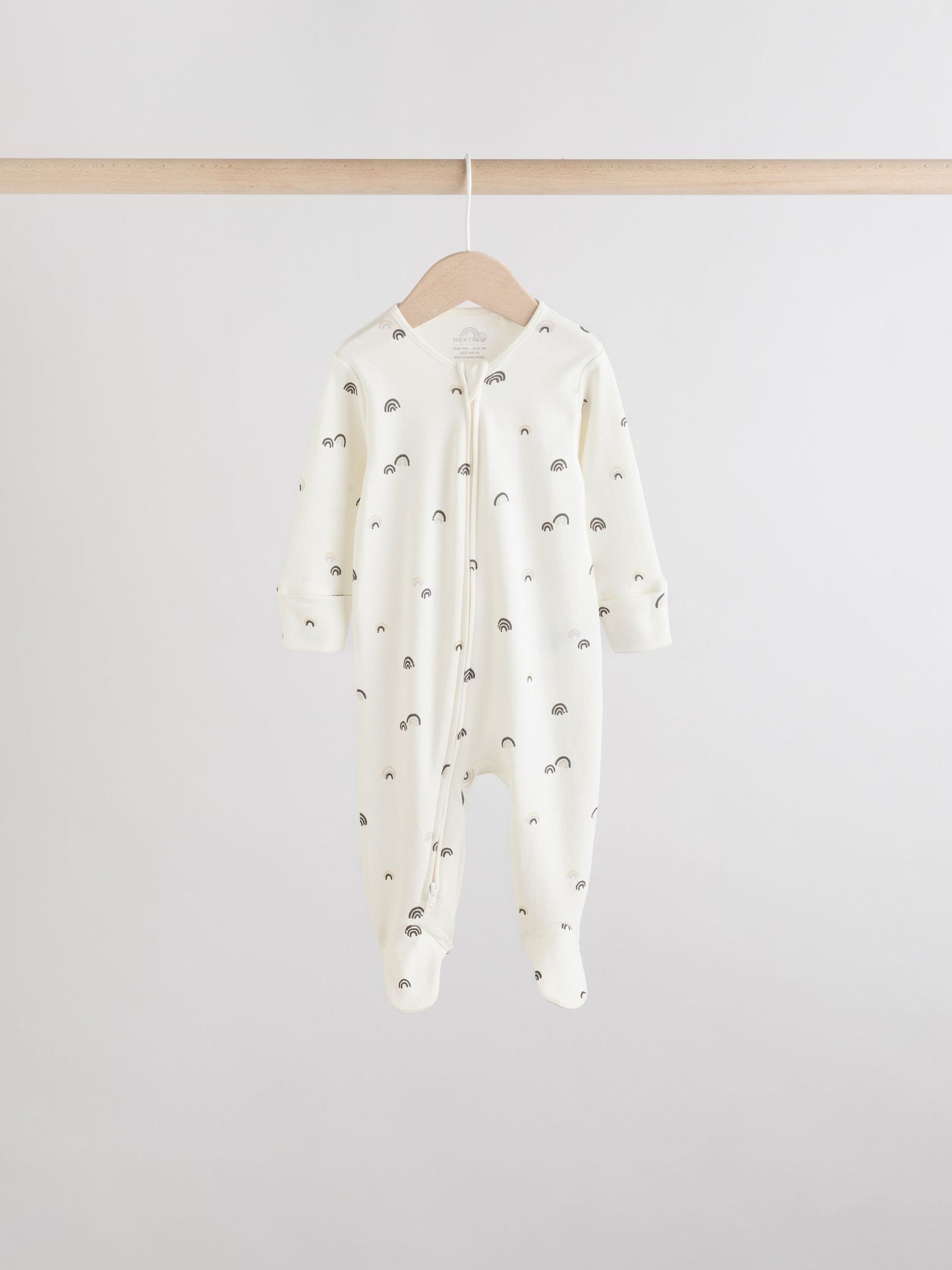 White/Black Two Way Zip Baby Sleepsuits 4 Pack (0mths-2yrs)