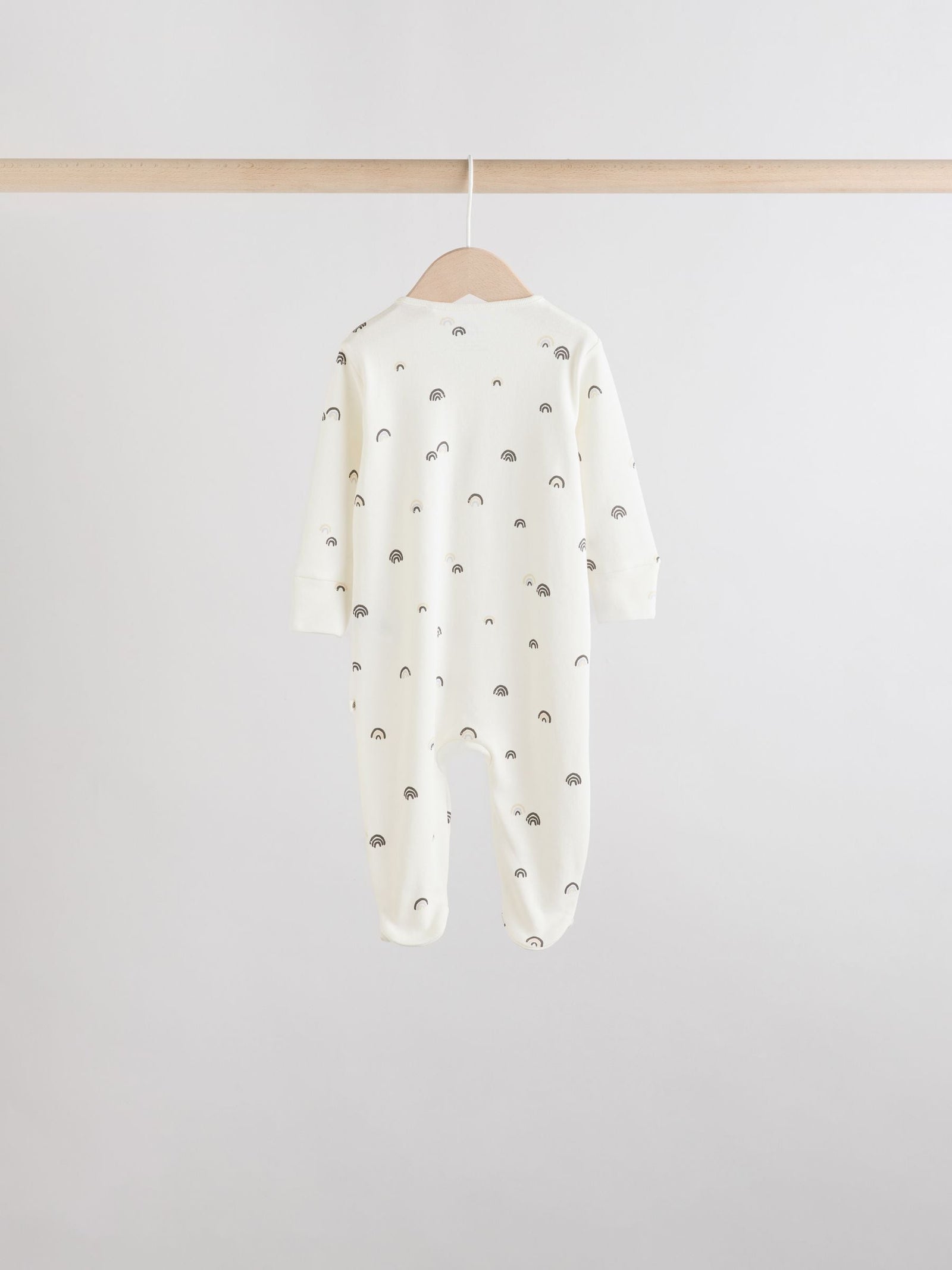 White/Black Two Way Zip Baby Sleepsuits 4 Pack (0mths-2yrs)