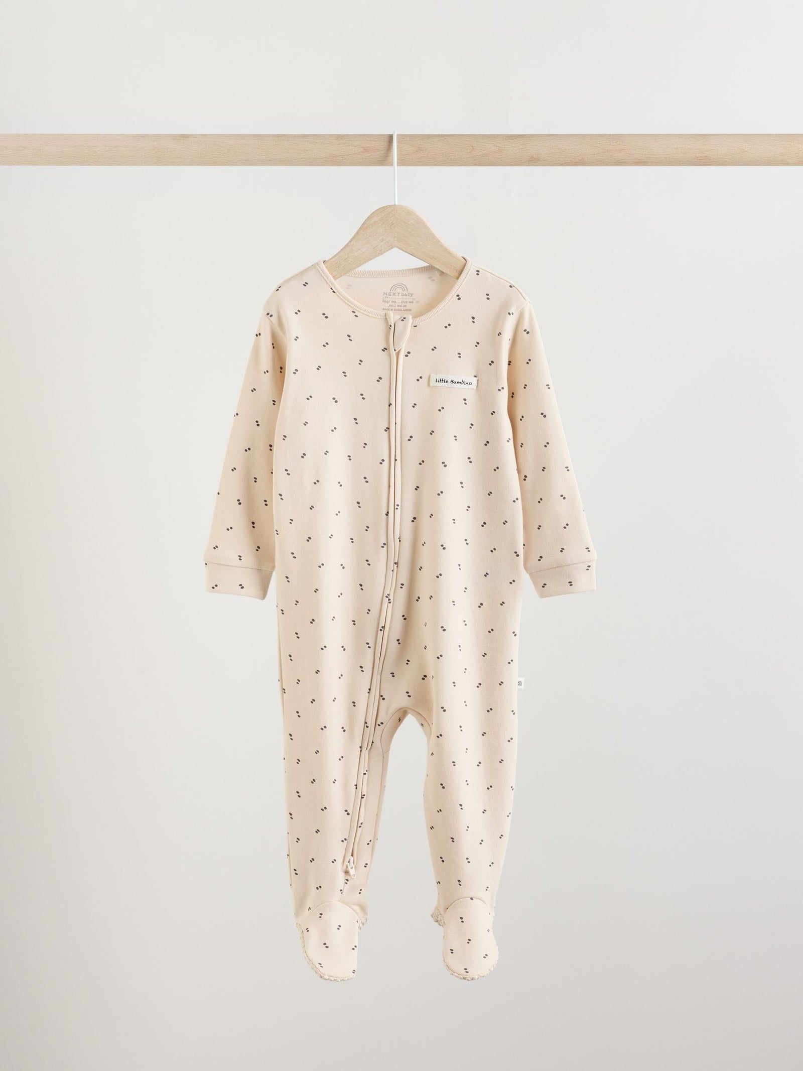 White/Black Two Way Zip Baby Sleepsuits 4 Pack