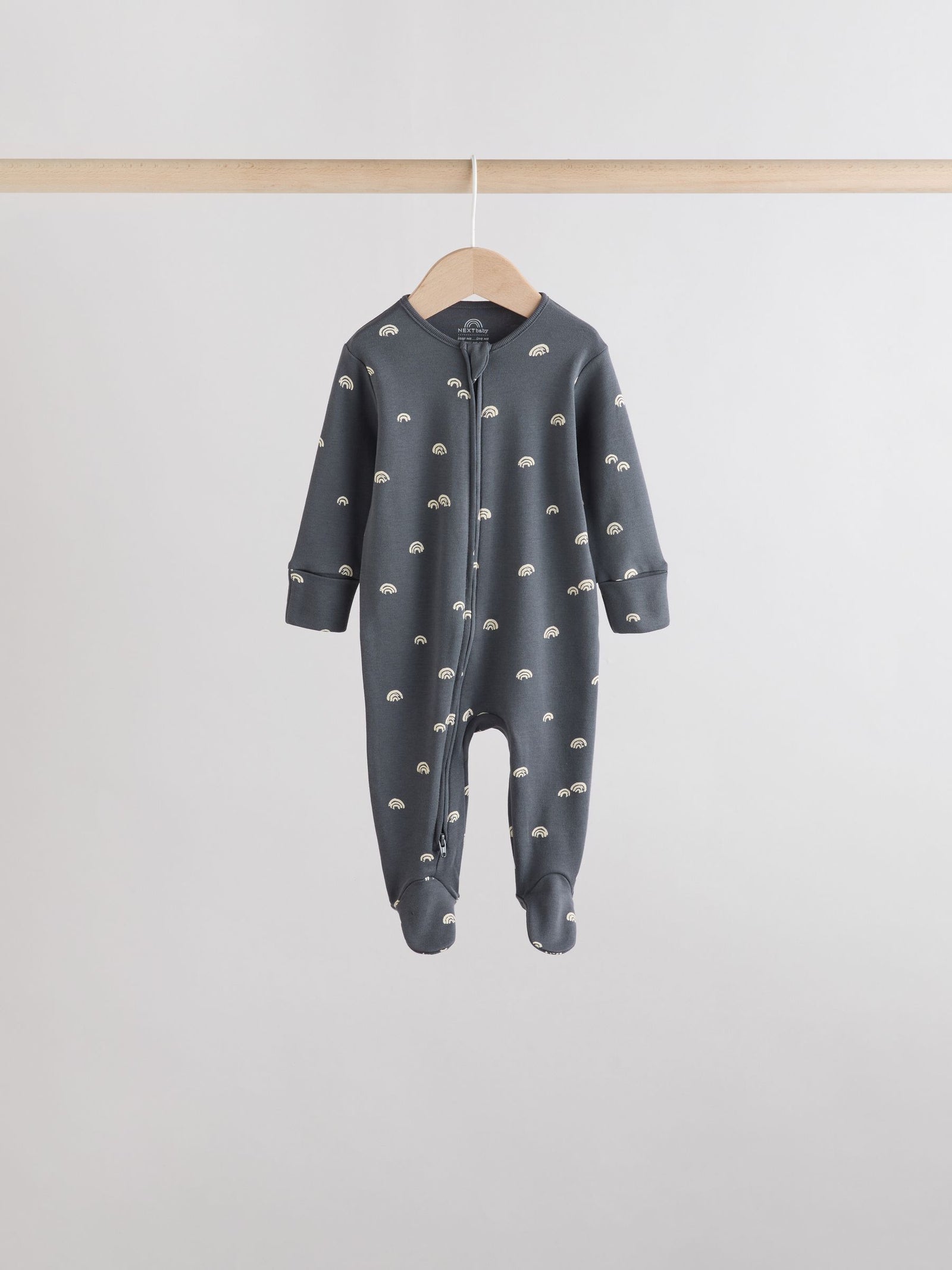 White/Black Two Way Zip Baby Sleepsuits 4 Pack (0mths-2yrs)