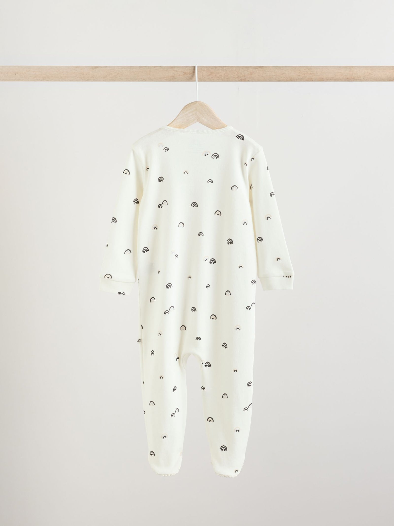 White/Black Two Way Zip Baby Sleepsuits 4 Pack