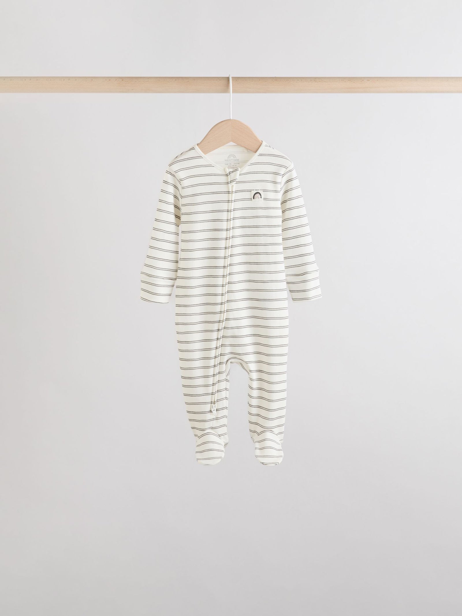 White/Black Two Way Zip Baby Sleepsuits 4 Pack (0mths-2yrs)