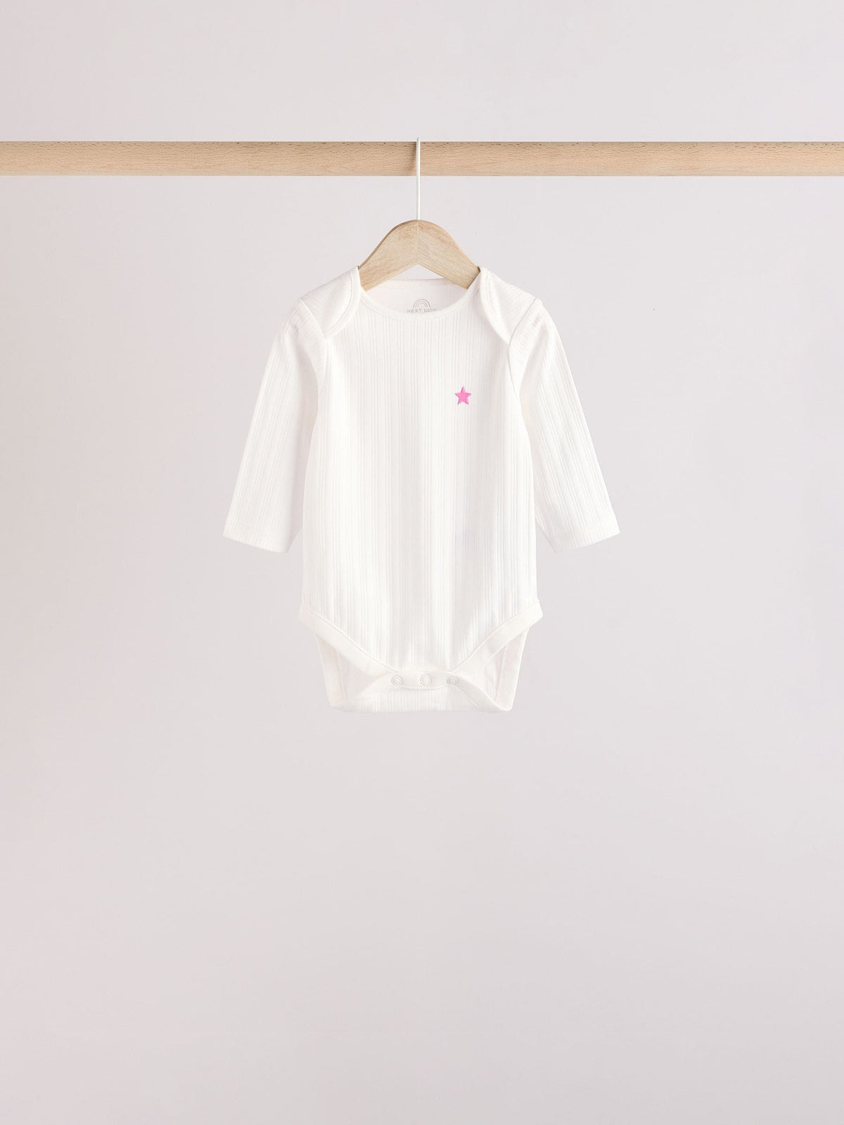 Pink Star 5 Pack Long Sleeve Baby Bodysuits
