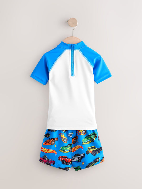 Hot Wheels Rash Vest and Swim Shorts Set (3mths-7yrs)
