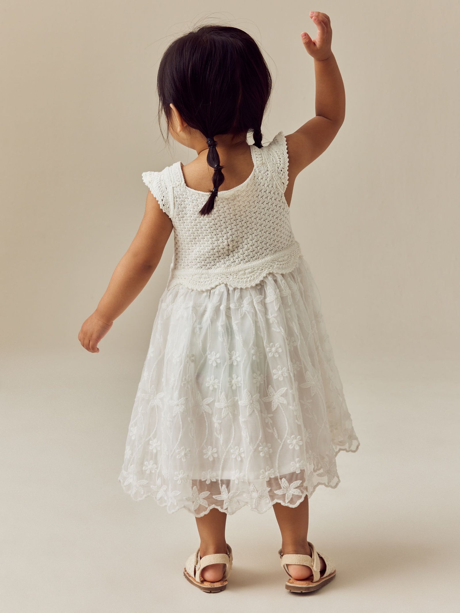 Ecru White Occasion Knit Dress (3mths-10yrs)