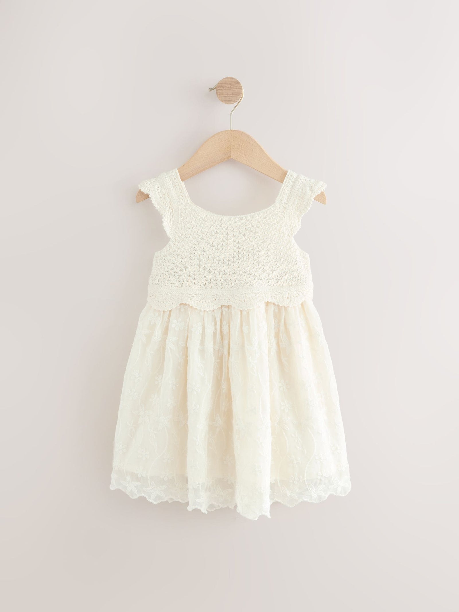 Ecru White Occasion Knit Dress (3mths-10yrs)