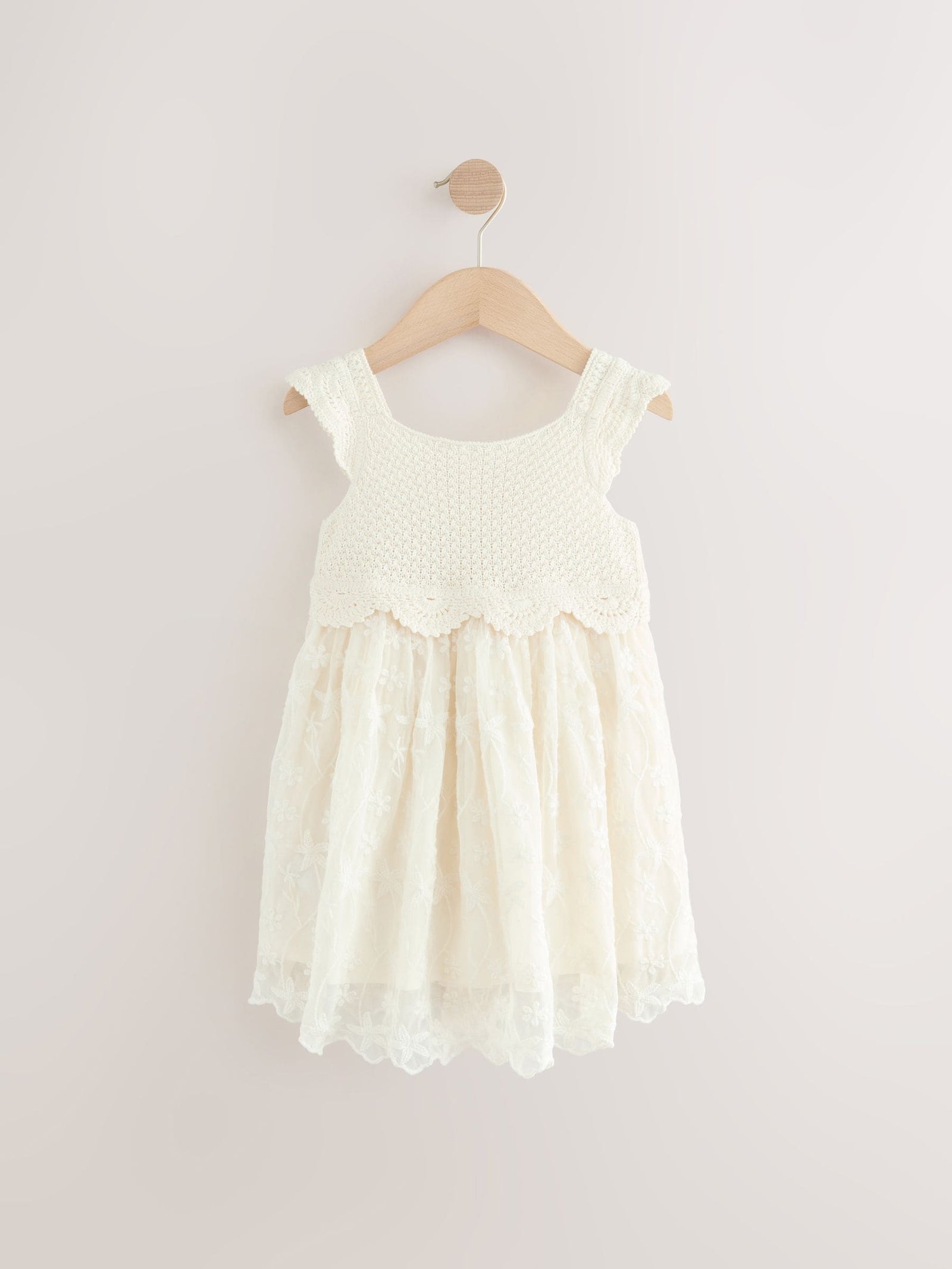 Ecru White Occasion Knit Dress (3mths-10yrs)