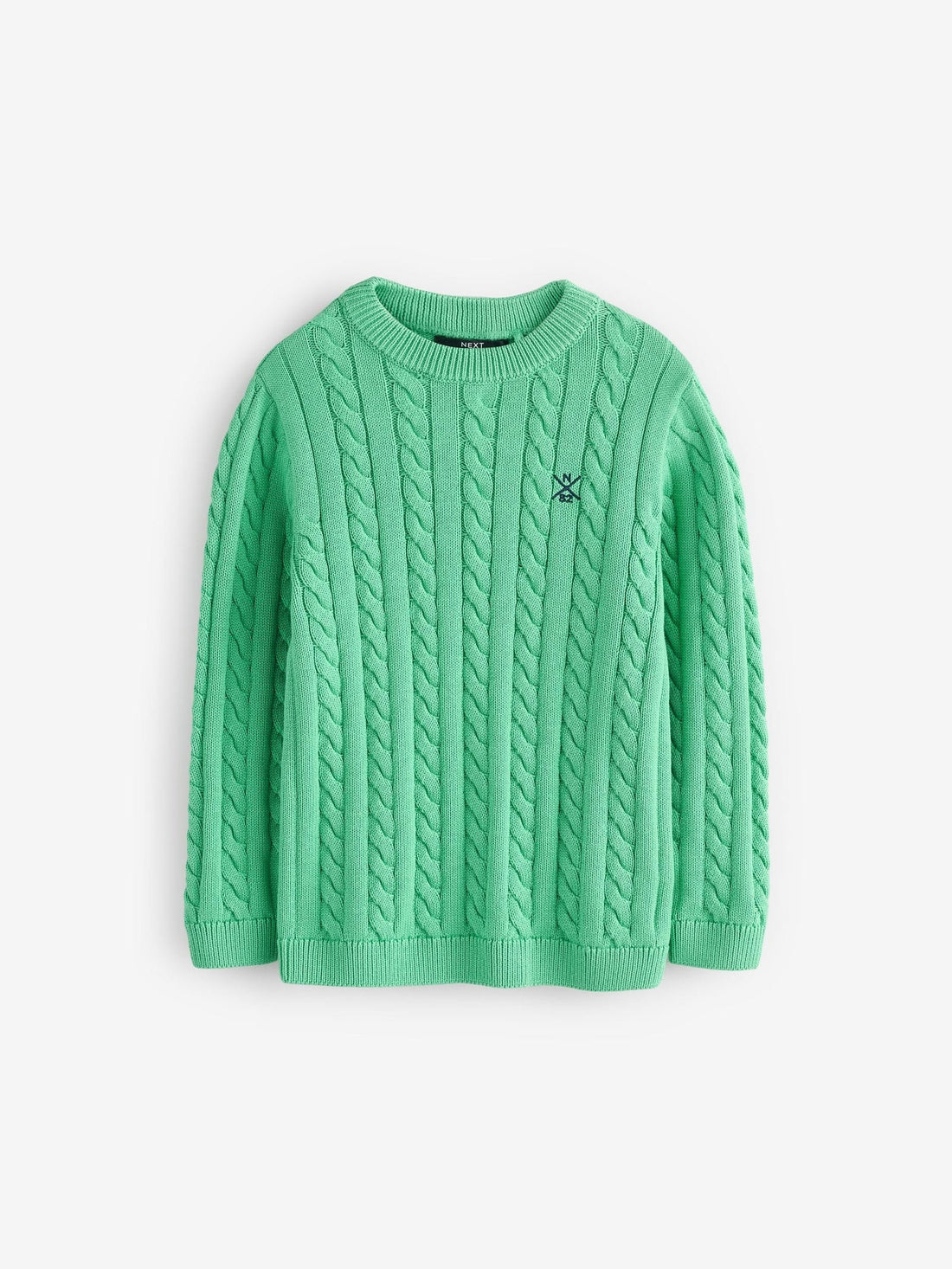 Green Cable Knit Crew Neck Jumper (3-16yrs)