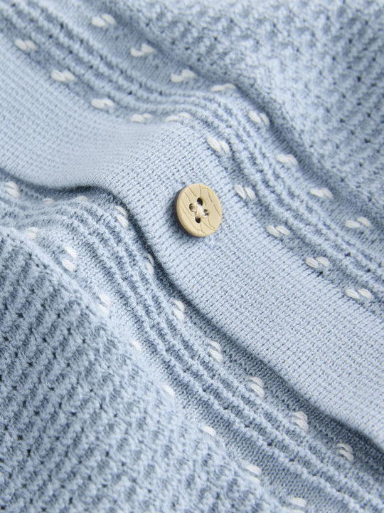 Light Blue 100% Cotton Short Sleeve Knitted Polo Shirt (3-16yrs)