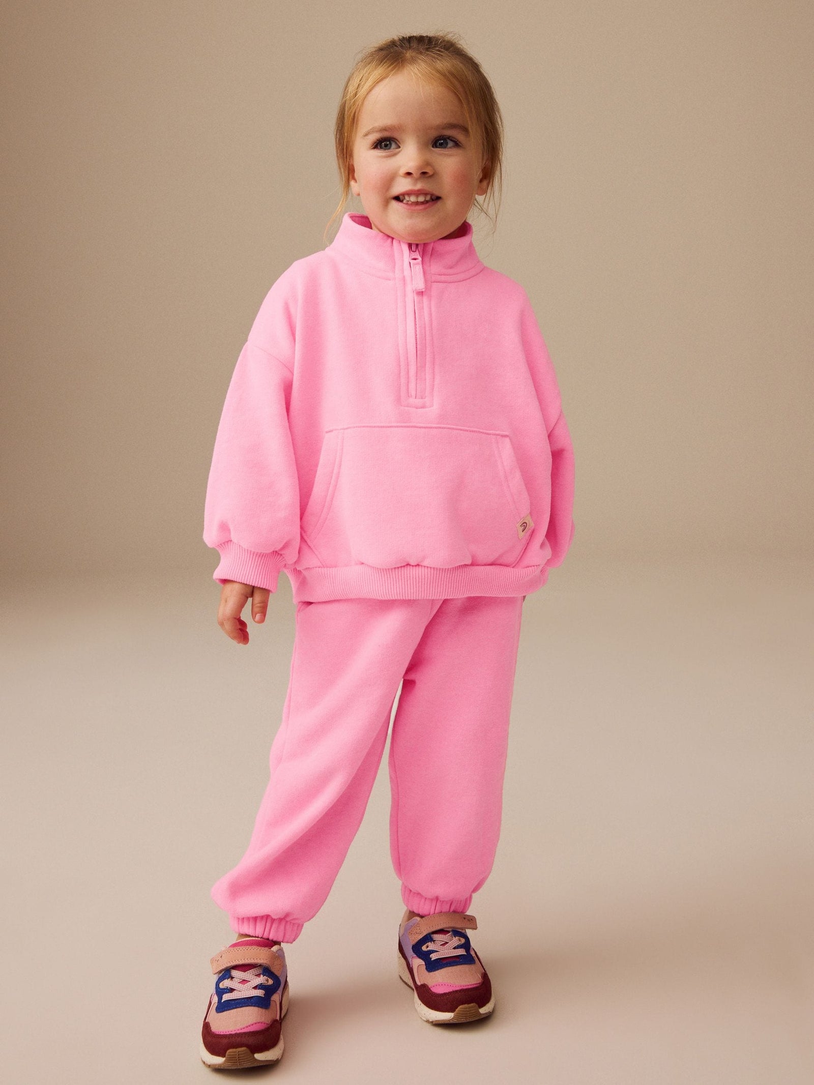 Bright Pink Quarter Zip Sweatshirt (3mths-7yrs)