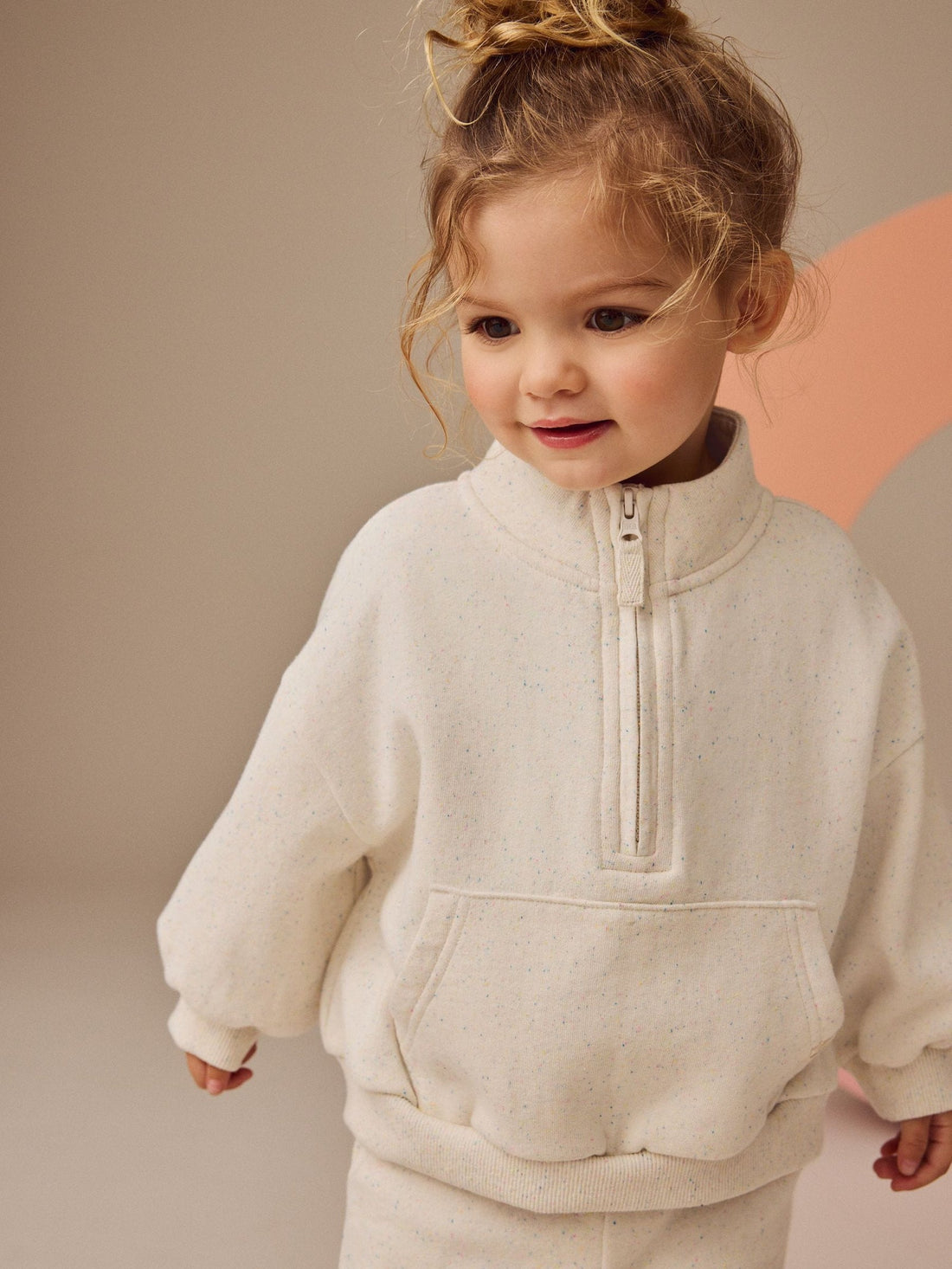 Oatmeal Quarter Zip Sweatshirt (3mths-7yrs)