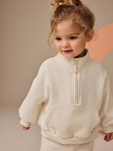 Oatmeal Quarter Zip Sweatshirt (3mths-7yrs)