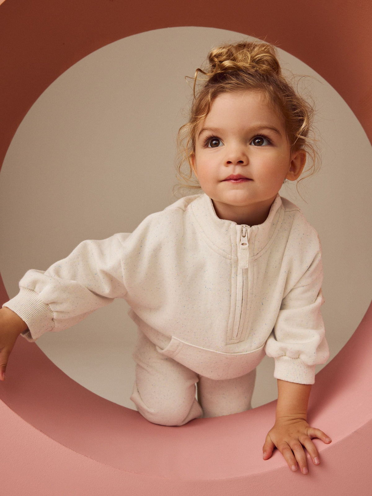 Oatmeal Quarter Zip Sweatshirt (3mths-7yrs)