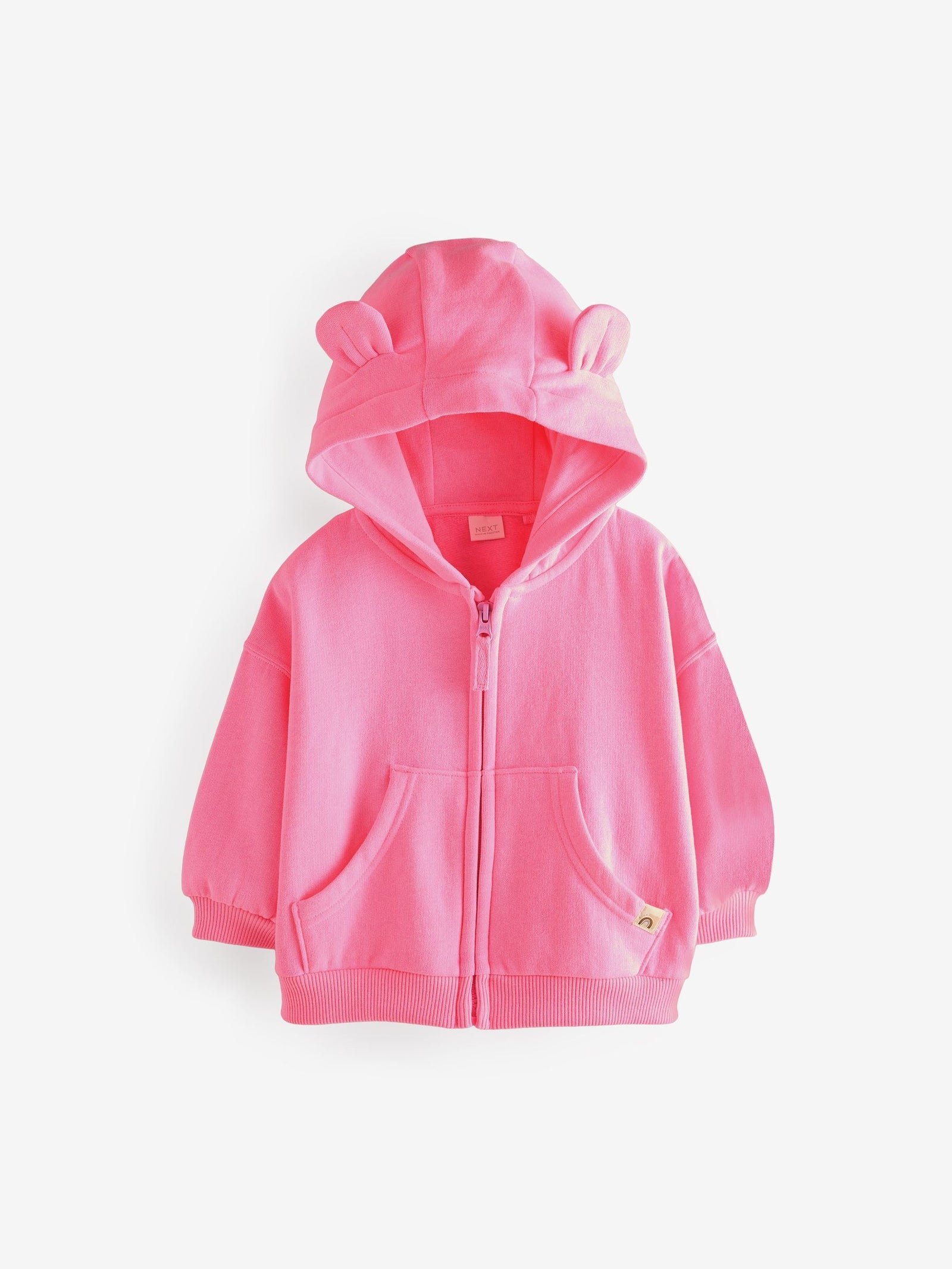 Bright Pink Zip Through Hoodie (3mths-7yrs)