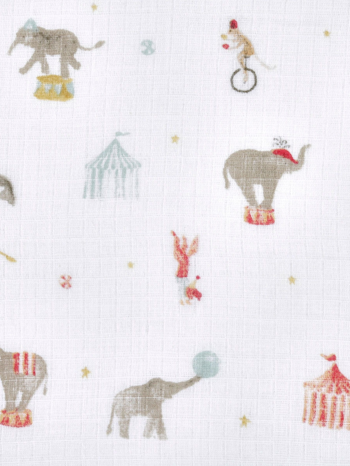 aden + anais White Essentials 100% Cotton Muslin Blanket Elephant Circus Muslins 4 Pack