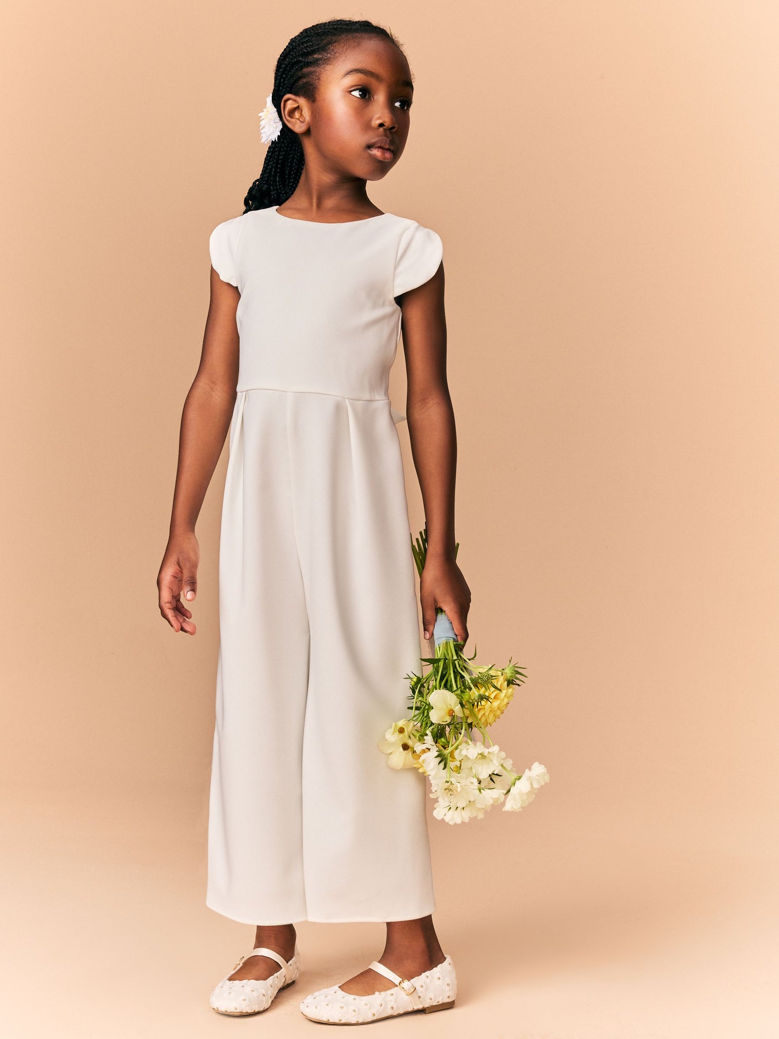 Cream Occasion Jumpsuit (3-16yrs)