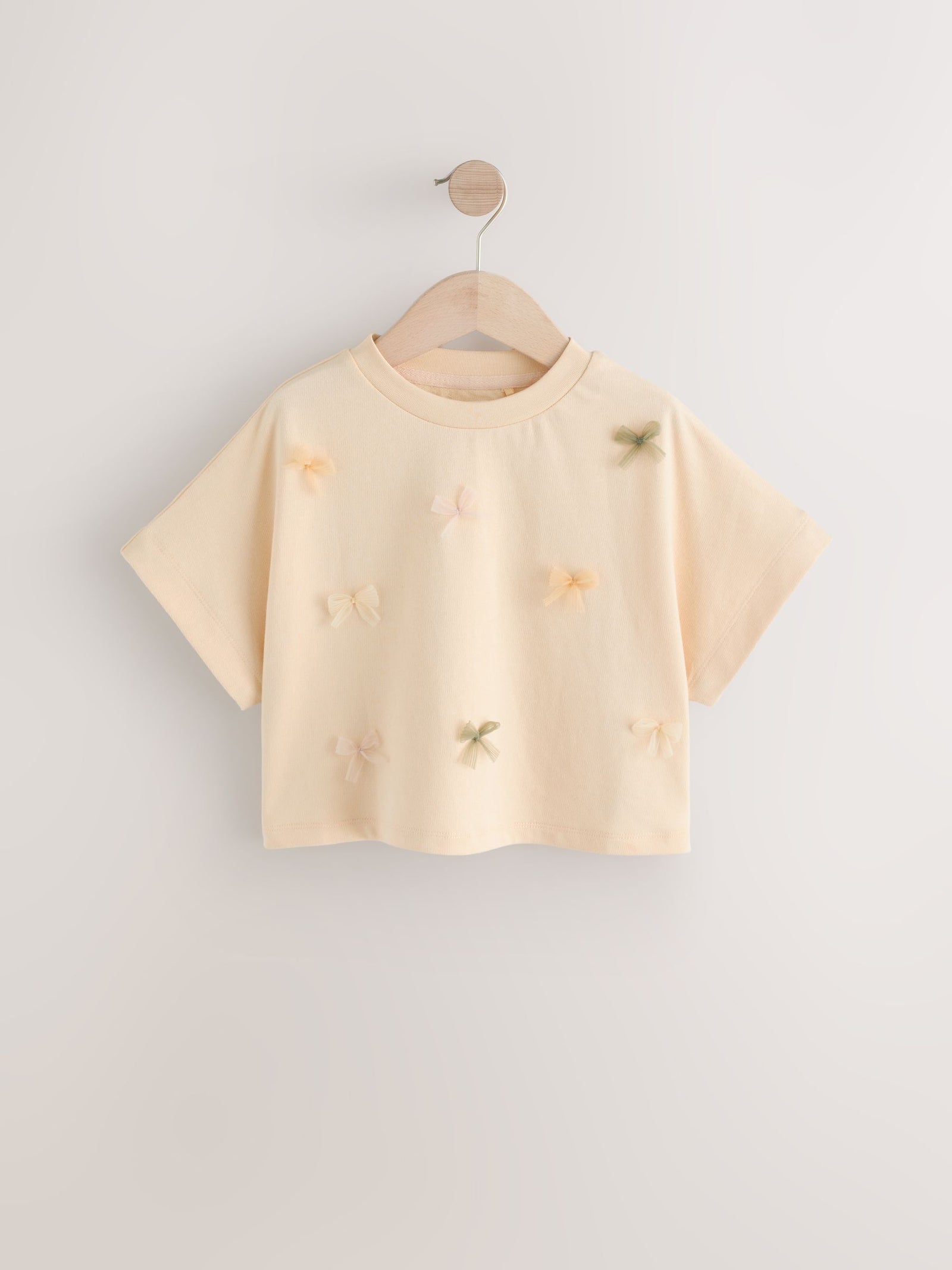 Ecru Boxy Bows T-Shirt (3-16yrs)