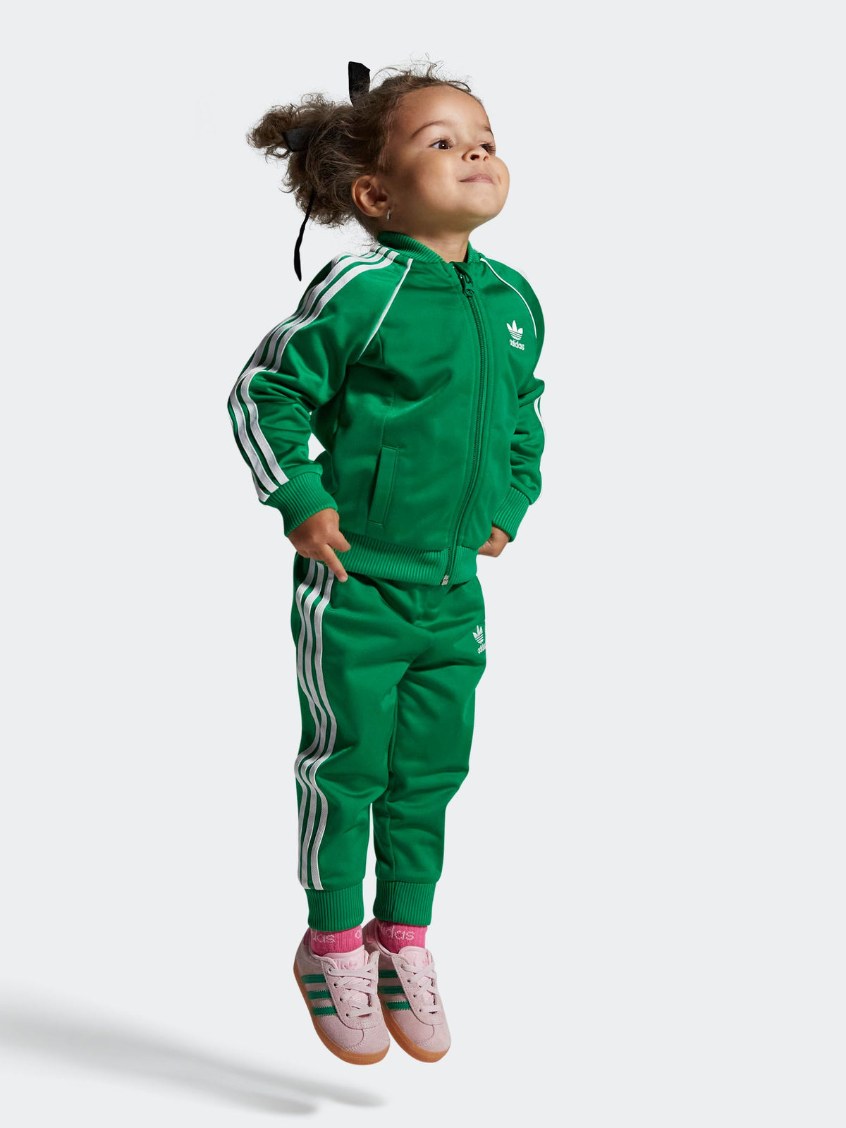 adidas Originals Pink/Green Gazelle Comfort Closure Elastic Laces Infant Trainers