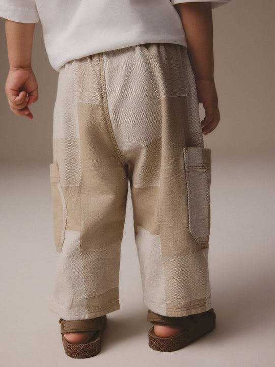 Stone Patchwork Wide Leg Pull On Cargo Jeans (3mths-7yrs)