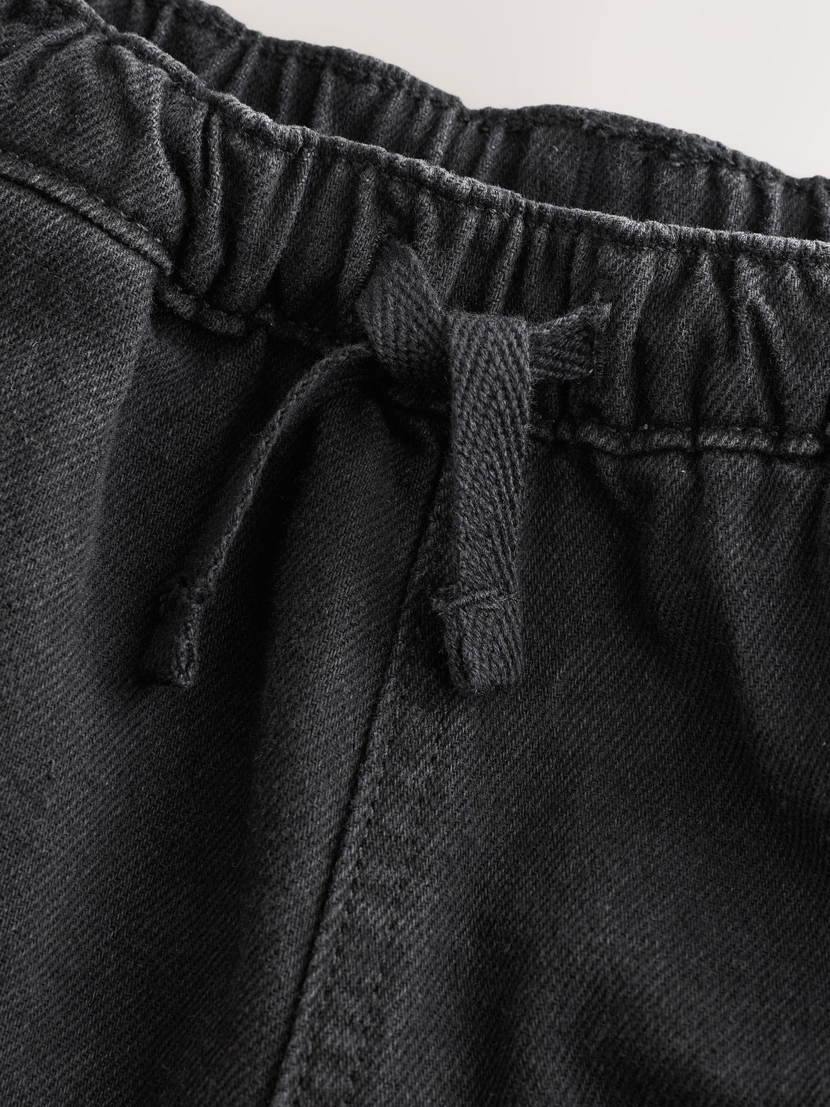 Black Denim Wide Leg Pull On Cargo Jeans (3mths-7yrs)