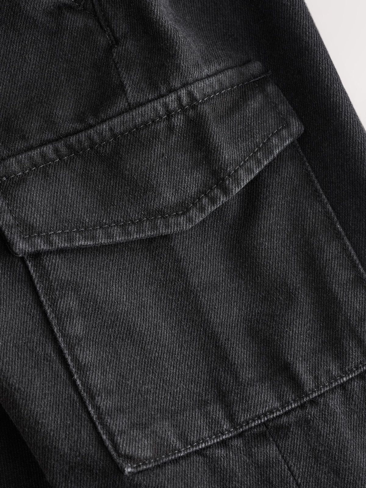 Black Denim Wide Leg Pull On Cargo Jeans (3mths-7yrs)