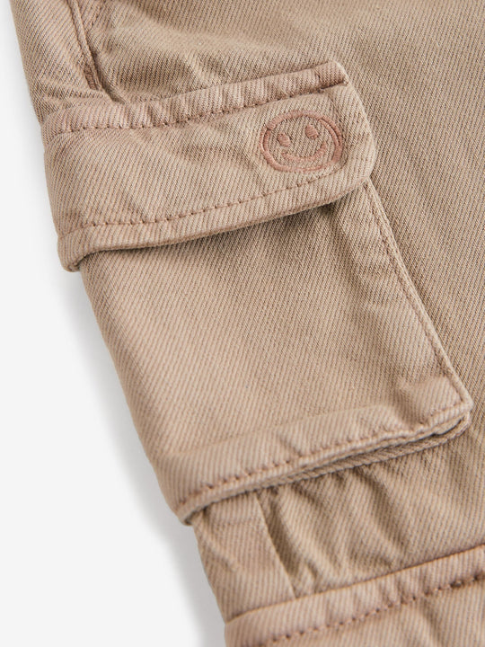 Tan Brown 100% Cotton Cargo Trouser Jeans (3mths-7yrs)