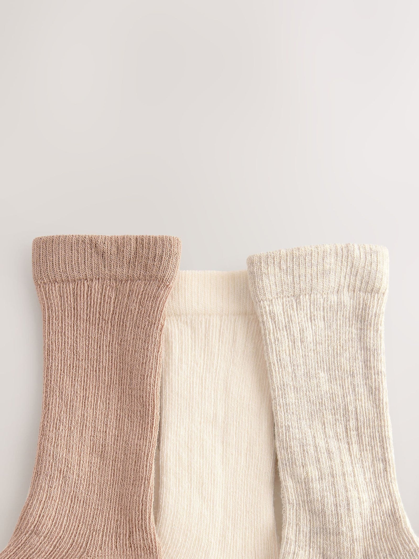 Neutral Rib Knee High Baby Socks 3 Pack