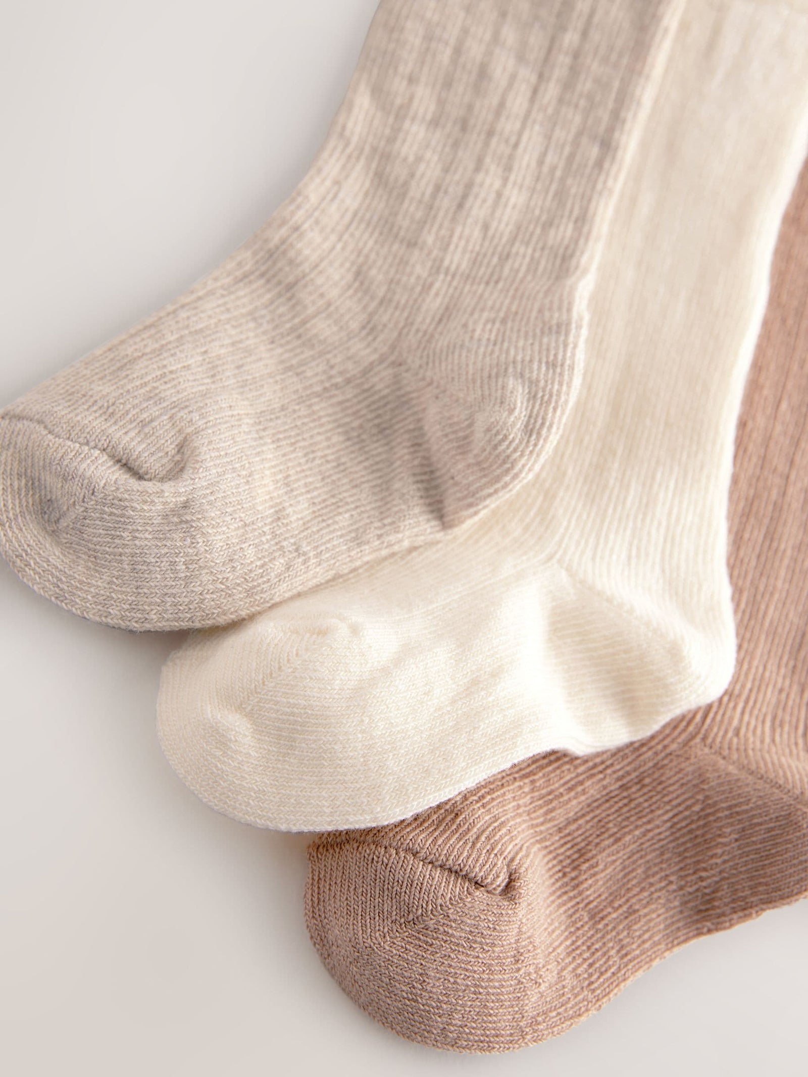 Neutral Rib Knee High Baby Socks 3 Pack