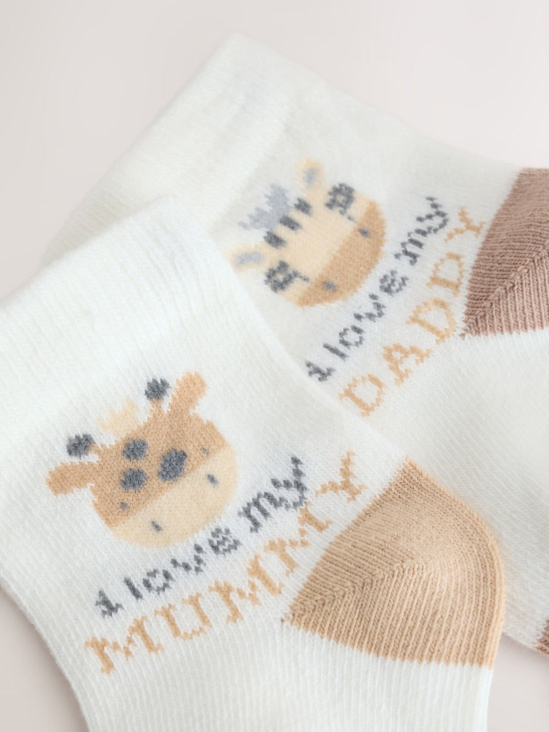 Brown/Cream Baby Socks 2 Pack