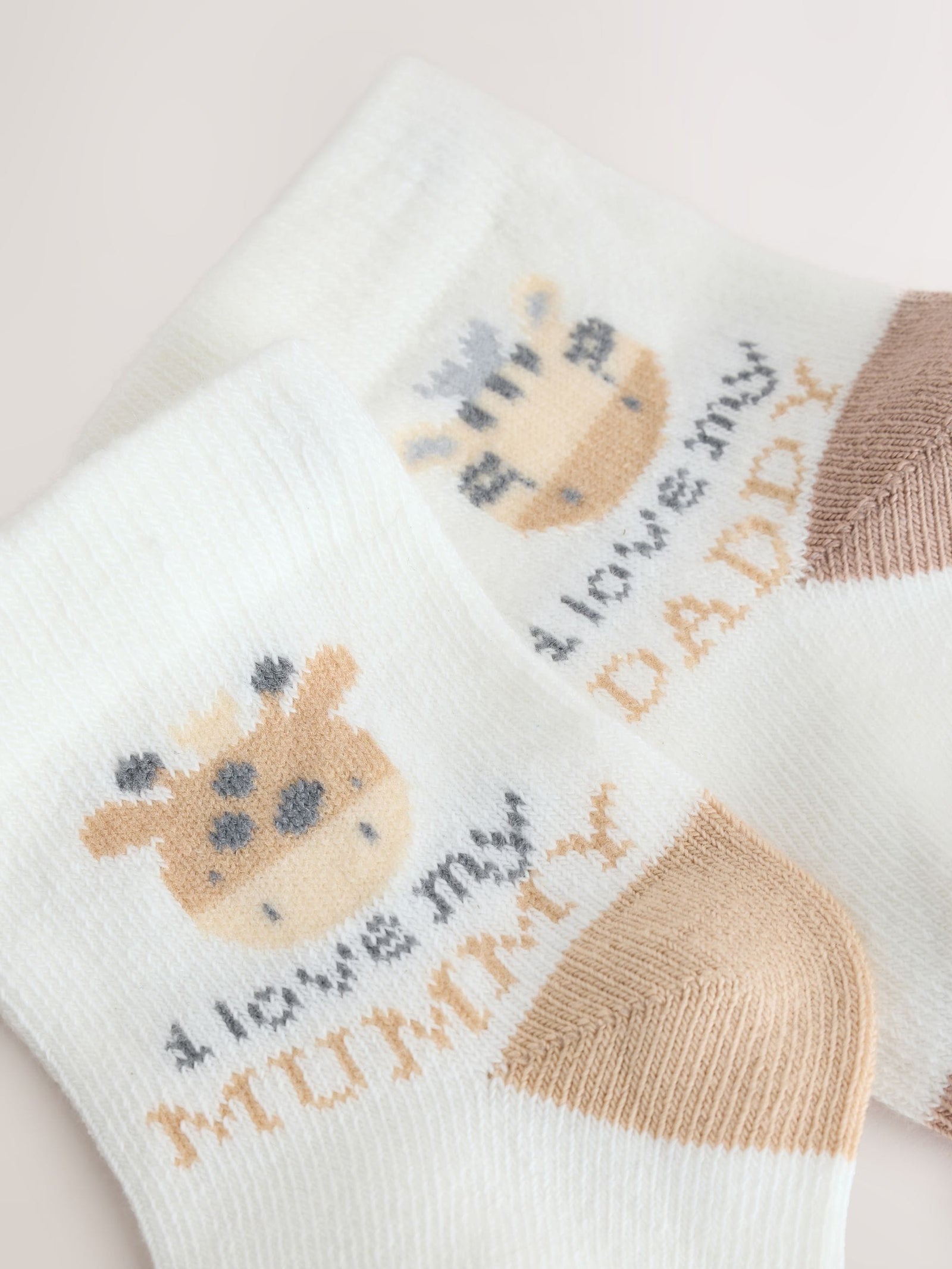 Brown/Cream Baby Socks 2 Pack (0mths-2yrs)