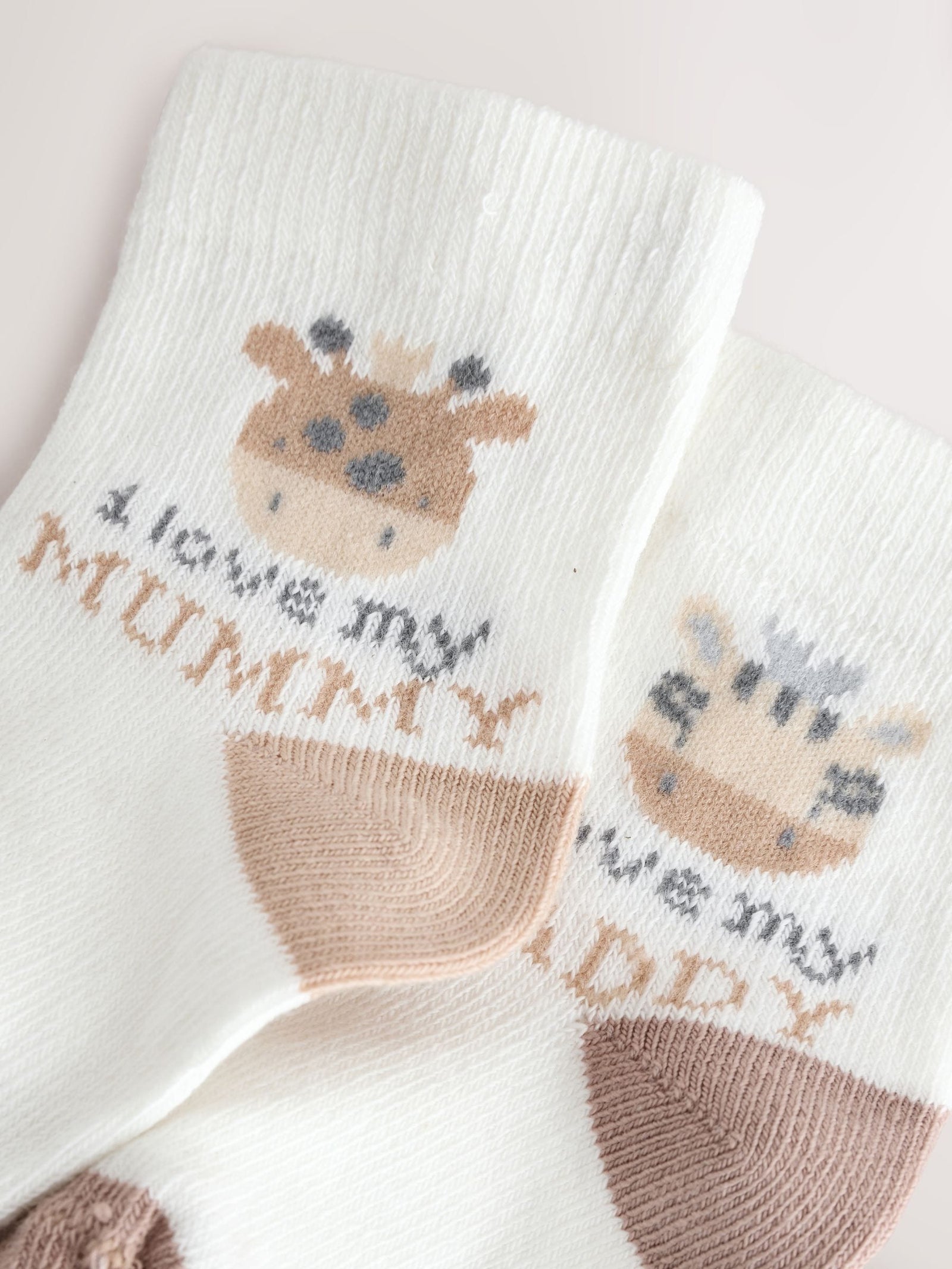 Brown/Cream Baby Socks 2 Pack