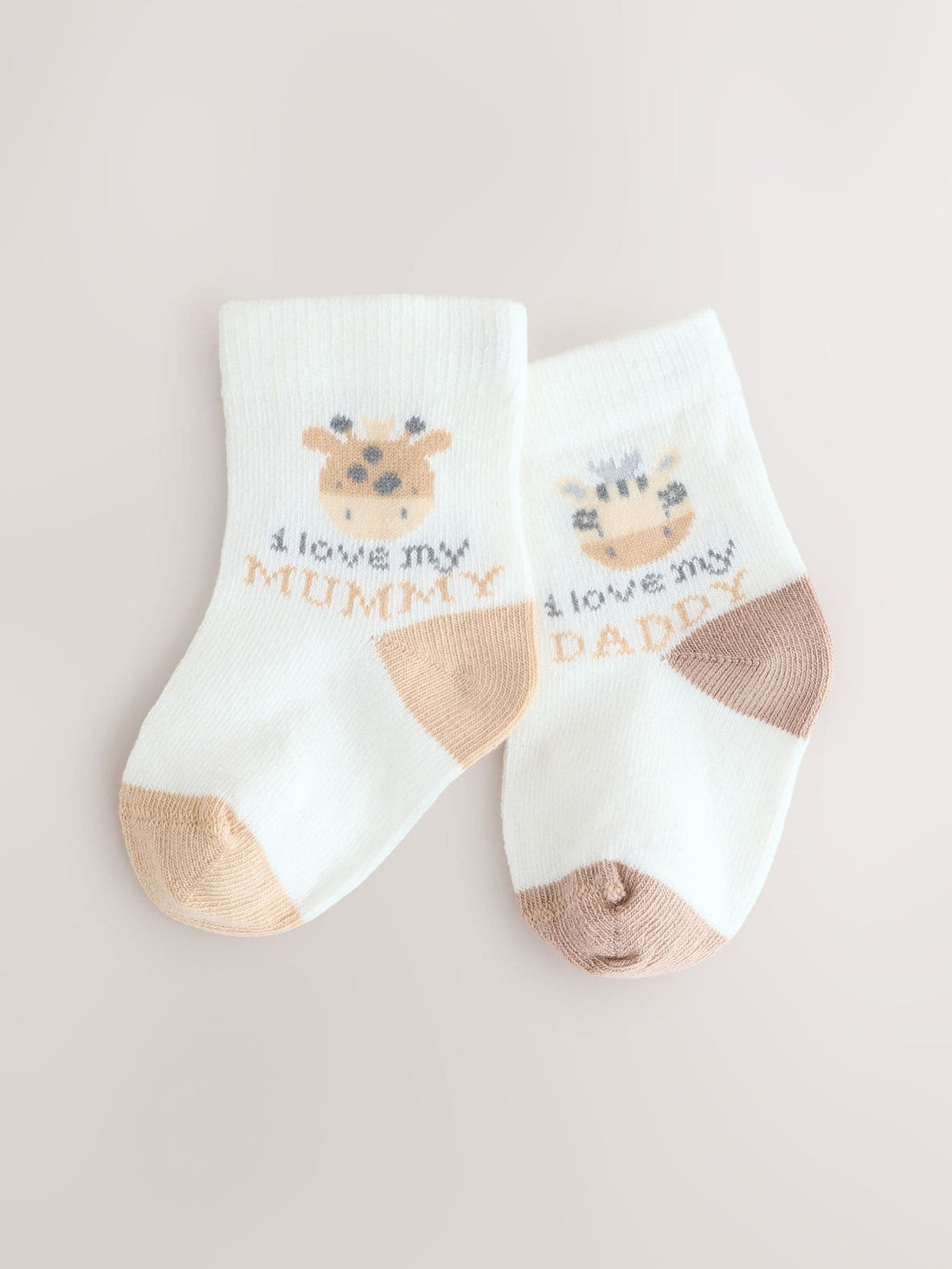 Brown/Cream Baby Socks 2 Pack