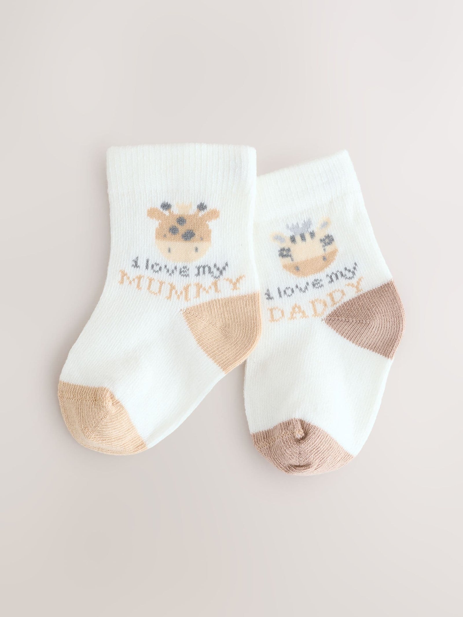 Brown/Cream Baby Socks 2 Pack