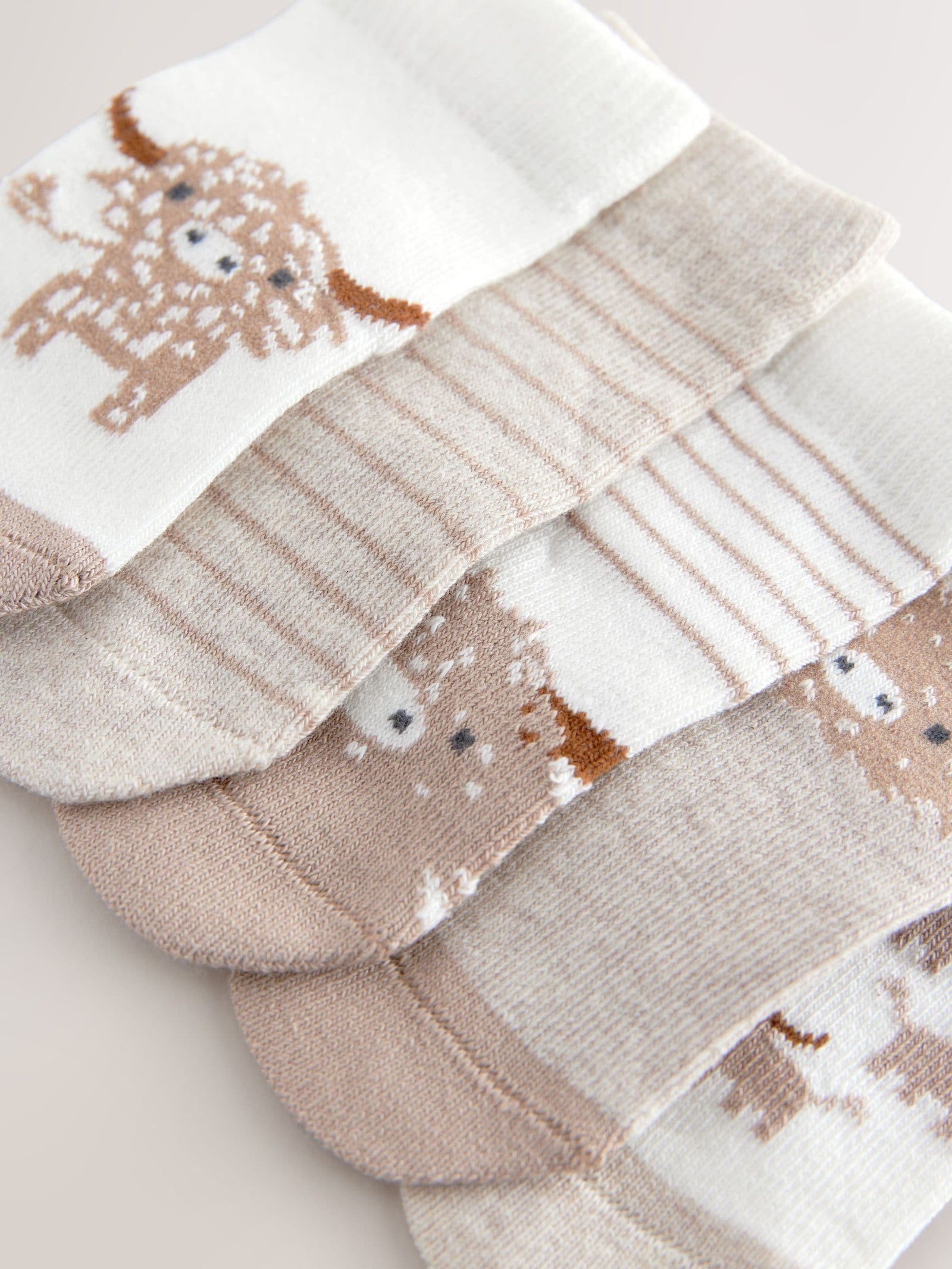 Neutral Hamish Baby Socks 5 Pack