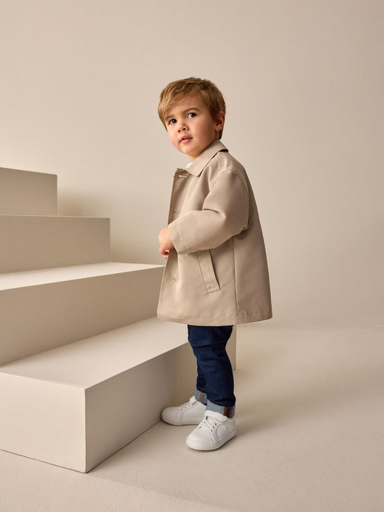 Neutral Shower Resistant Trench Coat (3mths-7yrs)