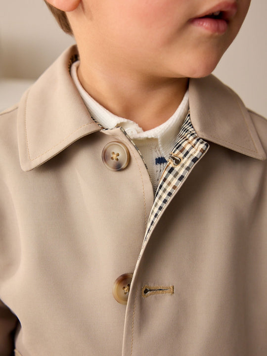 Neutral Shower Resistant Trench Coat (3mths-7yrs)