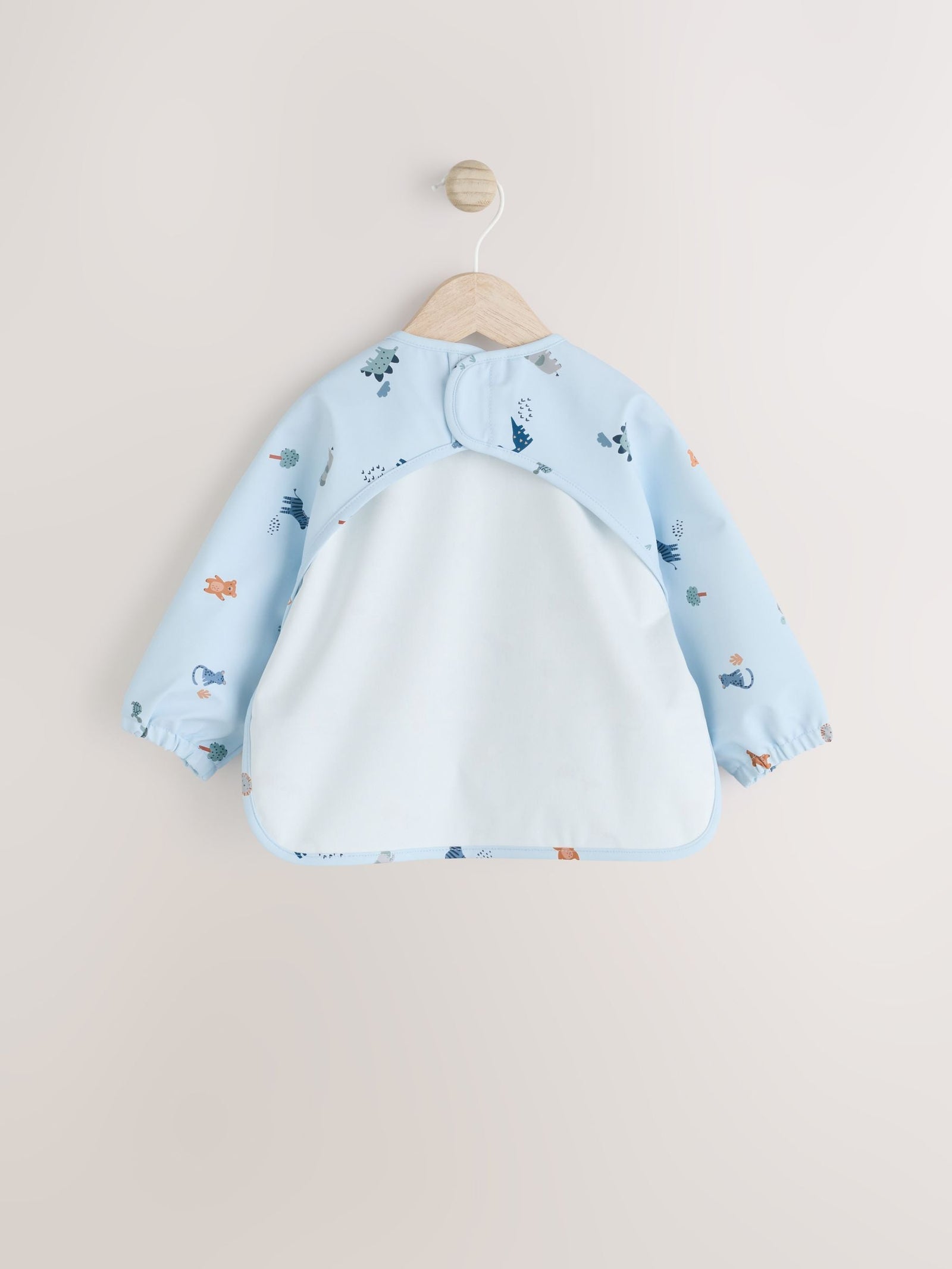 Blue Dino Jungle Weaning And Feeding Sleeved Bib