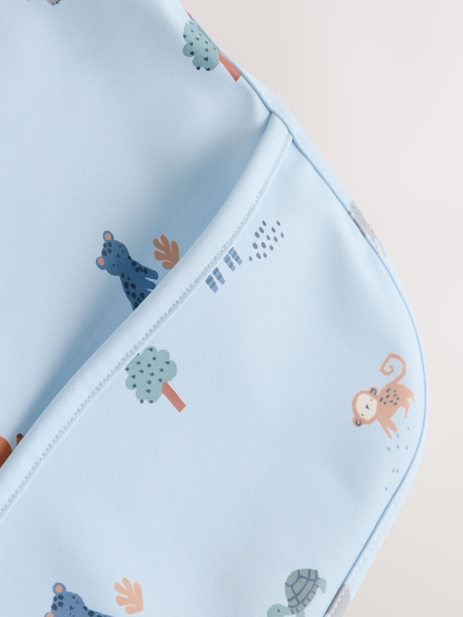 Blue Dino Jungle Weaning And Feeding Sleeved Bib